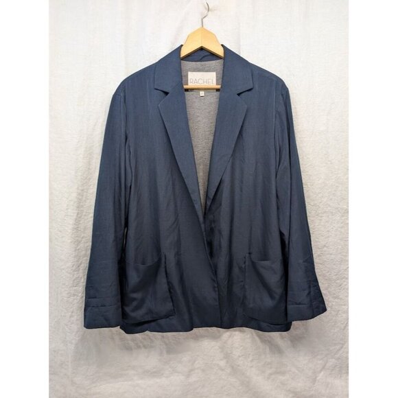 Rachel Roy women's size 10 Navy Blue blazer, soft silky, casual, comfort - Picture 2 of 10